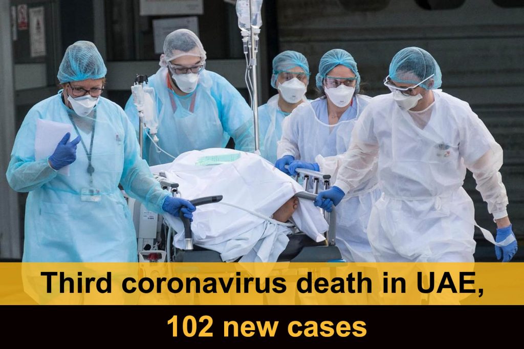 Third coronavirus death in UAE, 102 new cases