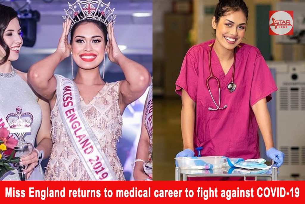 Miss England Bhasha Mukherjee returns to medical career to join the fight against COVID-19