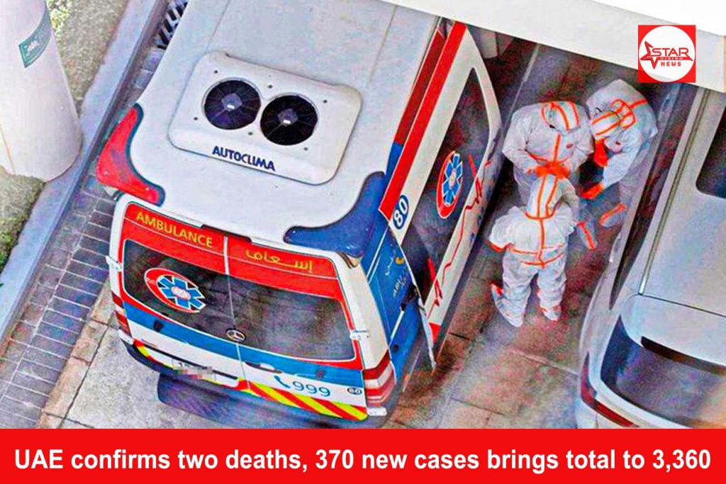 UAE confirms two deaths, 370 new cases bringing total to 3,360