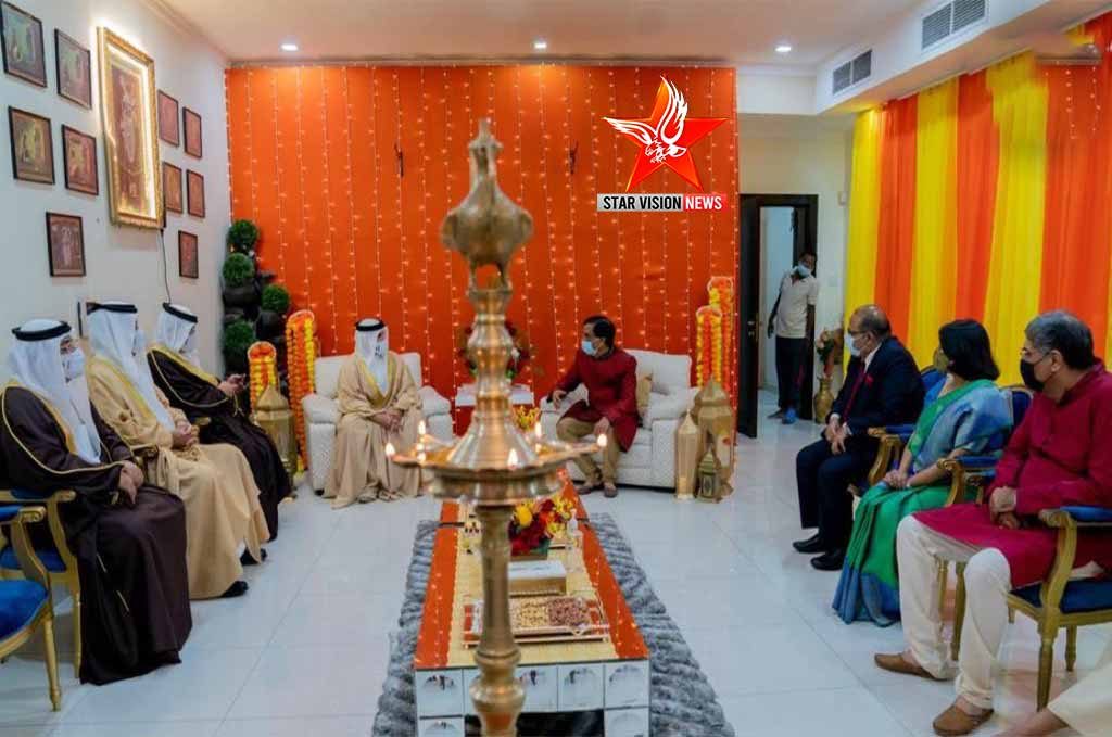 On behalf of HRH the CP and PM, HH Shaikh Mohammed bin Salman Al Khalifa visits a number of families to mark Diwali