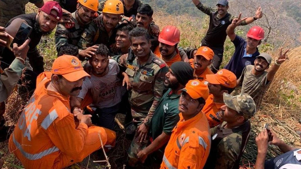 Indian hiker rescued after two days trapped inside crevice